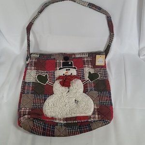 Boyds Bears Patchwork Windy's TOTE Fabric Snowman Winter Christmas New